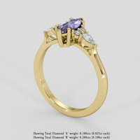 0.70 Ct. Violet Sapphire Ring, 14K Yellow Gold 2