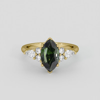 2.21 Ct. Green Sapphire Ring, 14K Yellow Gold 1