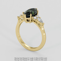 2.21 Ct. Green Sapphire Ring, 14K Yellow Gold 2