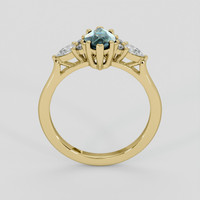 0.97 Ct. Bluish Green Sapphire Ring, 14K Yellow Gold 3