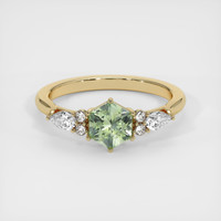 0.89 Ct. Green Sapphire Ring, 14K Yellow Gold 1