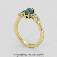 2.40 Ct. Bluish Green Sapphire Ring, 14K Yellow Gold 2