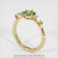 0.76 Ct. Yellowish Green Sapphire Ring, 14K Yellow Gold 2