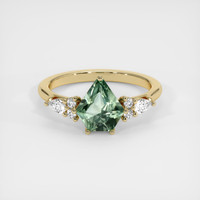 1.80 Ct. Green Sapphire Ring, 14K Yellow Gold 1