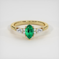 0.53 Ct. Emerald Ring, 18K Yellow Gold 1