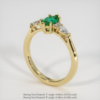 0.53 Ct. Emerald Ring, 18K Yellow Gold 2