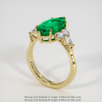 4.64 Ct. Emerald Ring, 18K Yellow Gold 2