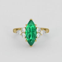 1.83 Ct. Emerald Ring, 18K Yellow Gold 1