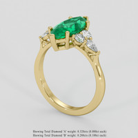 1.83 Ct. Emerald Ring, 18K Yellow Gold 2