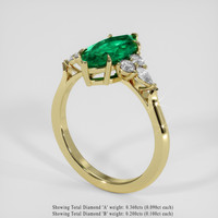 2.82 Ct. Emerald Ring, 18K Yellow Gold 2