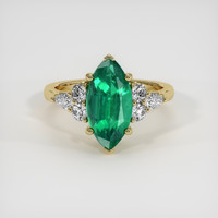 2.59 Ct. Emerald Ring, 18K Yellow Gold 1