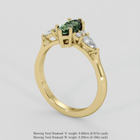 0.75 Ct. Alexandrite Ring, 18K Yellow Gold 2