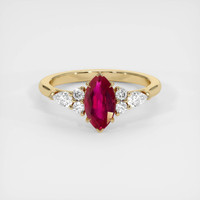 1.24 Ct. Ruby Ring, 18K Yellow Gold 1