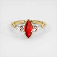 1.13 Ct. Ruby Ring, 18K Yellow Gold 1