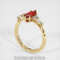 1.13 Ct. Ruby Ring, 18K Yellow Gold 2