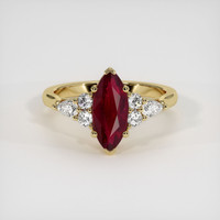 1.61 Ct. Ruby Ring, 18K Yellow Gold 1