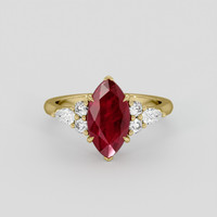 2.64 Ct. Ruby Ring, 18K Yellow Gold 1