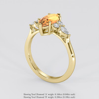 1.96 Ct. Yellowish Orange Sapphire Ring, 18K Yellow Gold 2