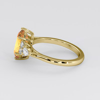 1.96 Ct. Yellowish Orange Sapphire Ring, 18K Yellow Gold 4