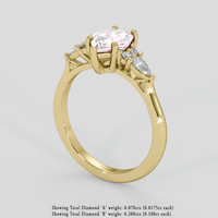 1.22 Ct. Pink Sapphire Ring, 18K Yellow Gold 2
