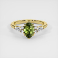 1.34 Ct. Green Sapphire Ring, 18K Yellow Gold 1