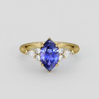 2.90 Ct. Blue Sapphire Ring, 18K Yellow Gold 1