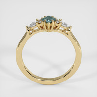 0.36 Ct. Greenish Blue Sapphire Ring, 18K Yellow Gold 3