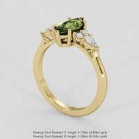 1.42 Ct. Green Sapphire Ring, 18K Yellow Gold 2