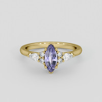 0.70 Ct. Violet Sapphire Ring, 18K Yellow Gold 1