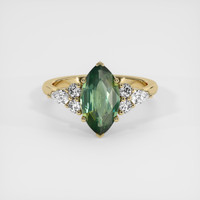 2.33 Ct. Green Sapphire Ring, 18K Yellow Gold 1