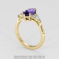 2.11 Ct. Purple Sapphire Ring, 18K Yellow Gold 2