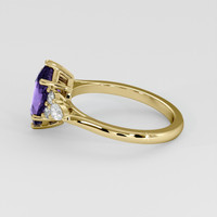 2.11 Ct. Purple Sapphire Ring, 18K Yellow Gold 4