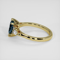 1.23 Ct. Greenish Blue Sapphire Ring, 18K Yellow Gold 4
