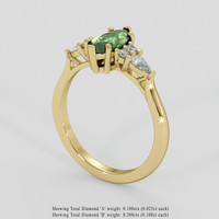 1.08 Ct. Green Sapphire Ring, 18K Yellow Gold 2