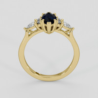 0.87 Ct. Blue Sapphire Ring, 18K Yellow Gold 3