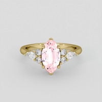 1.67 Ct. Pink Sapphire Ring, 18K Yellow Gold 1