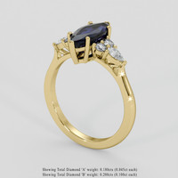 2.03 Ct. Blue Sapphire Ring, 18K Yellow Gold 2