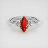 1.13 Ct. Ruby Ring, 18K Yellow & White 1