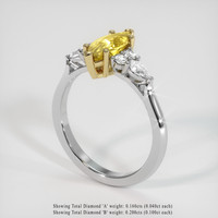 1.26 Ct. Yellow Sapphire Ring, 18K Yellow & White 2