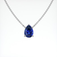 1.30 Ct. Blue Sapphire Necklace, Platinum 950 1