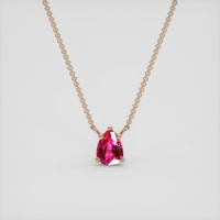 0.73 Ct. Pinkish Red Ruby Necklace, 14K Rose Gold 1