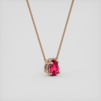 0.73 Ct. Pinkish Red Ruby Necklace, 14K Rose Gold 2