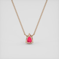 0.73 Ct. Pinkish Red Ruby Necklace, 14K Rose Gold 4