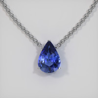 2.90 Ct. Sapphire Necklace, 14K White Gold 1