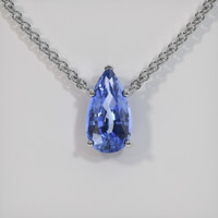 2.74 Ct. Sapphire Necklace, 14K White Gold 1
