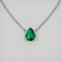 2.42 Ct. Emerald Necklace, 18K White Gold 1