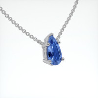 0.66 Ct. Blue Sapphire Necklace, 18K White Gold 2