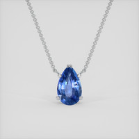 1.55 Ct. Blue Sapphire Necklace, 18K White Gold 1