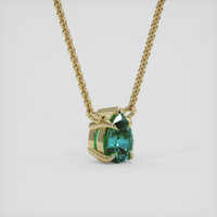 0.36 Ct. Bluish Green Sapphire Necklace, 10K Yellow Gold 2