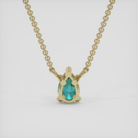 0.36 Ct. Bluish Green Sapphire Necklace, 10K Yellow Gold 4